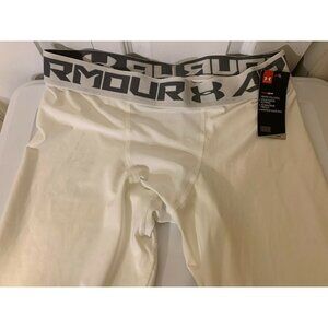 New Under Armour Men's Sz 2XL UA‎ HeatGear White Compression 3/4" Leggings NWT